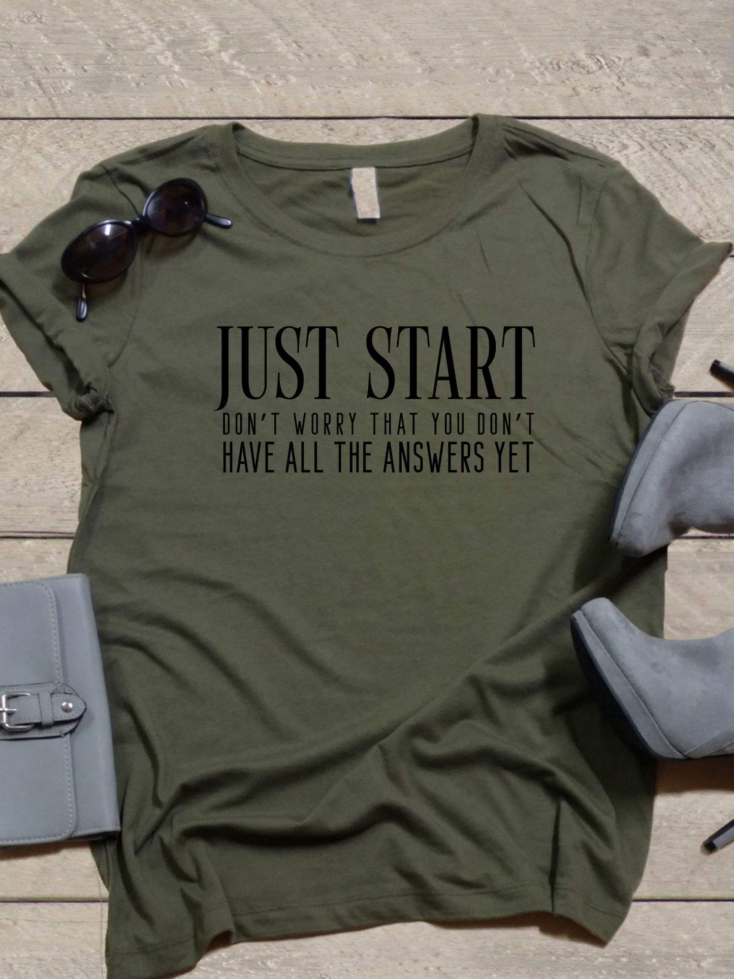 Just Start Inspirational Tee