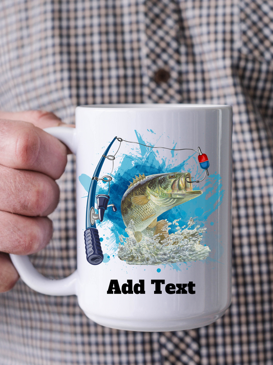 Custom water color fishing mug